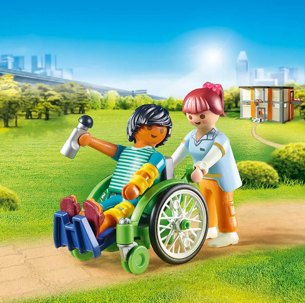Playmobil Hospital-Patient in Wheelchair Wise - Kids Toys