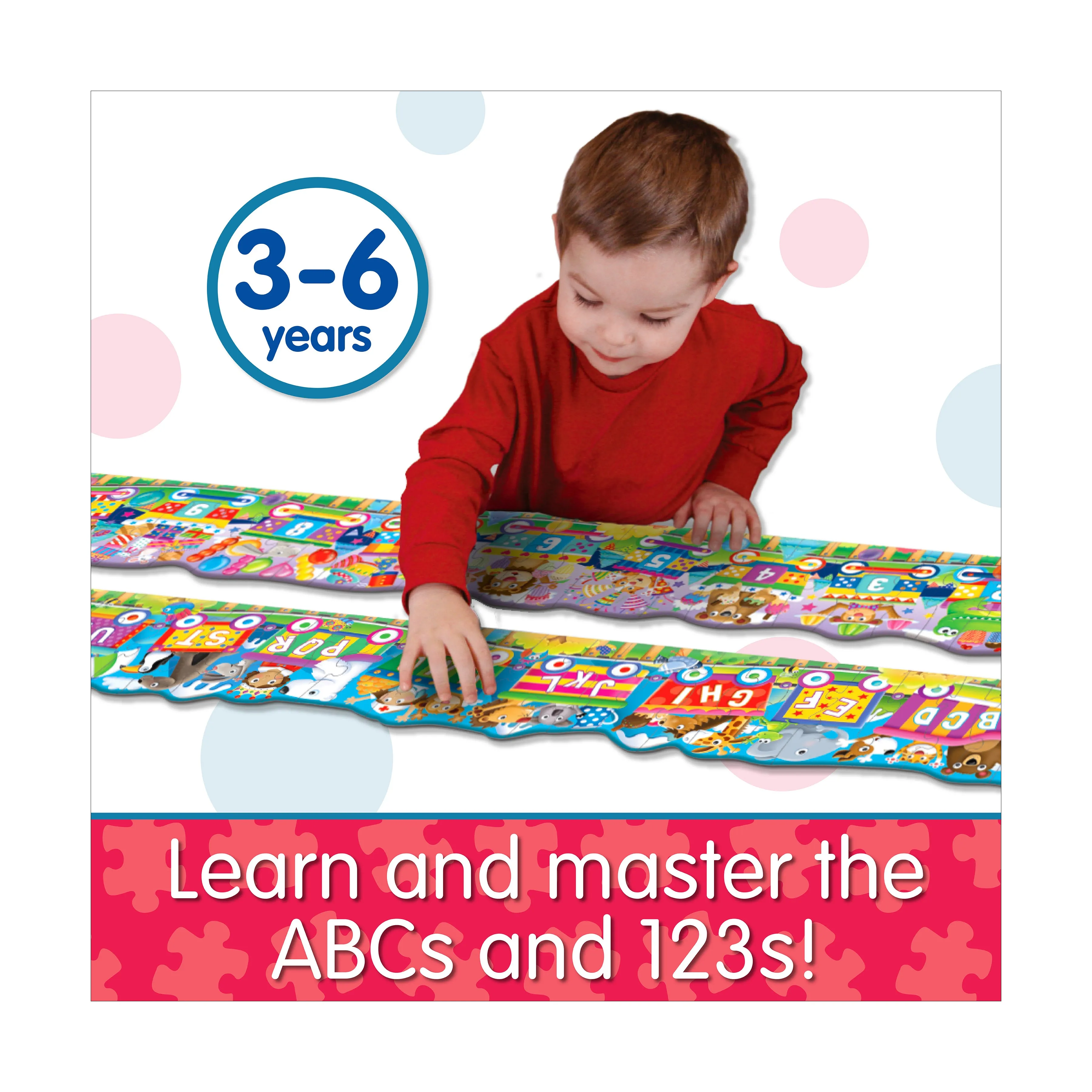 Puzzle Doubles! ABC & 123 Trains Floor Puzzles - 60 pcs