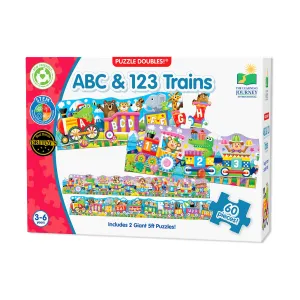 Puzzle Doubles! ABC & 123 Trains Floor Puzzles - 60 pcs