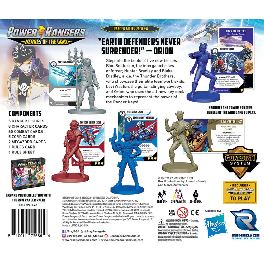 Renegade Game Studios Power Rangers: Heroes Of The Grid Allies Pack #4
