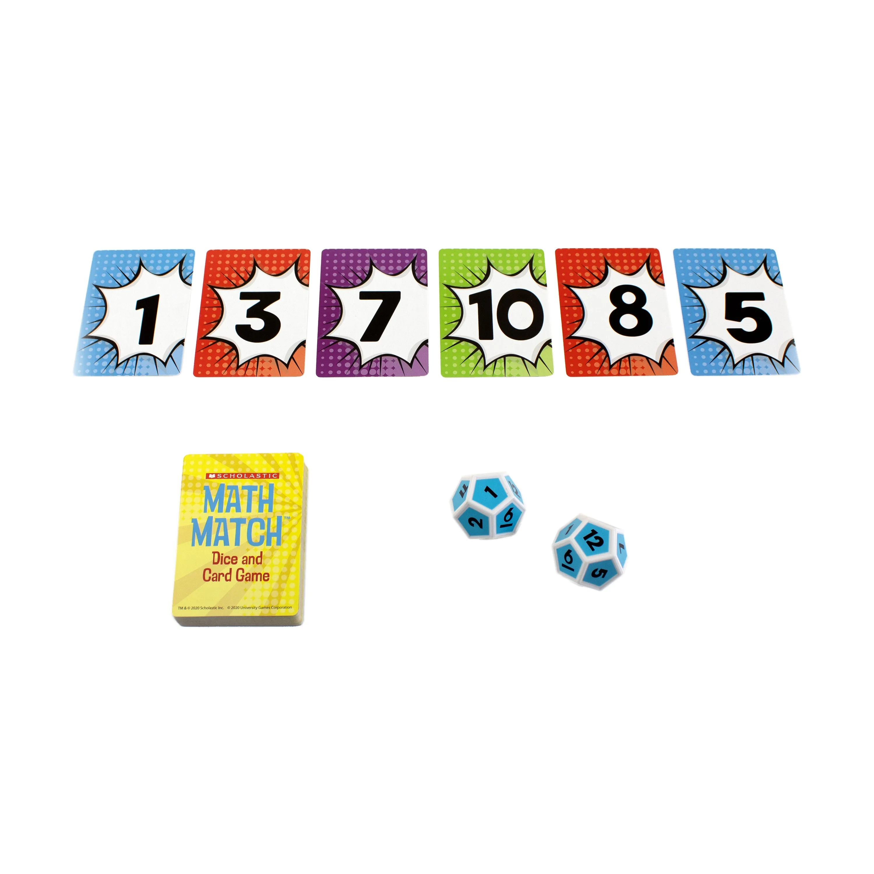 Scholastic Math Match Dice and Card Game - Educational Fun for Ages 6 