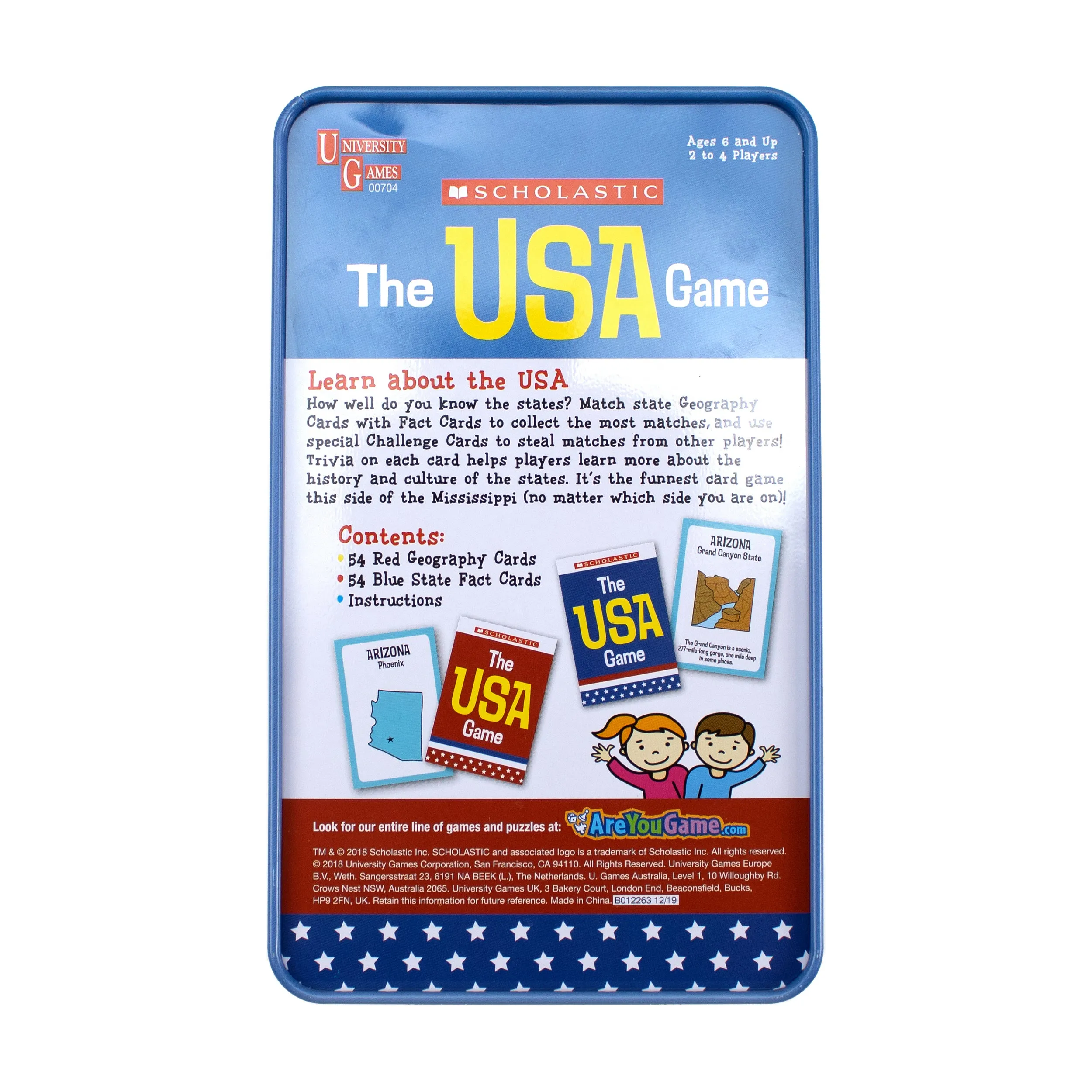 Scholastic USA Geography Showdown - Educational Card Game in a Tin