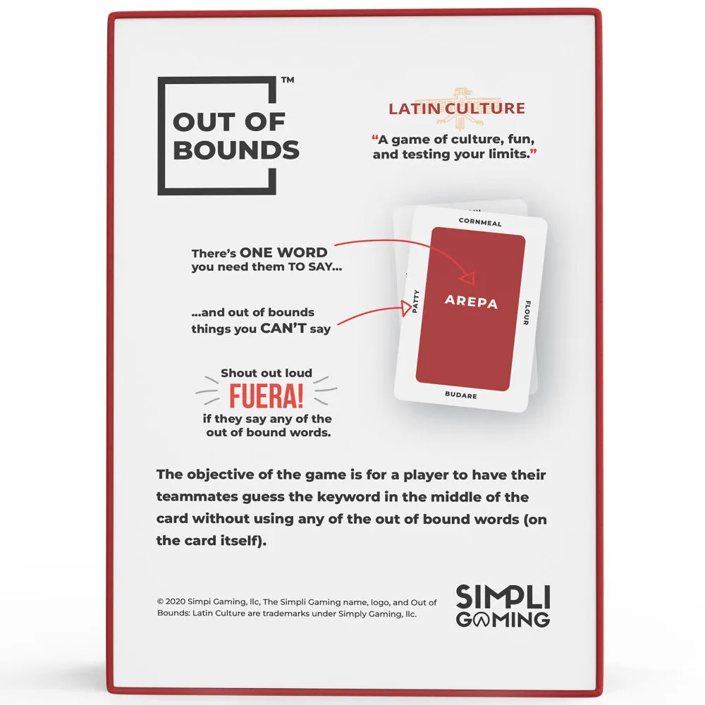 Simpli Gaming Out of Bounds: Latin Culture Card Game, Ages 13 