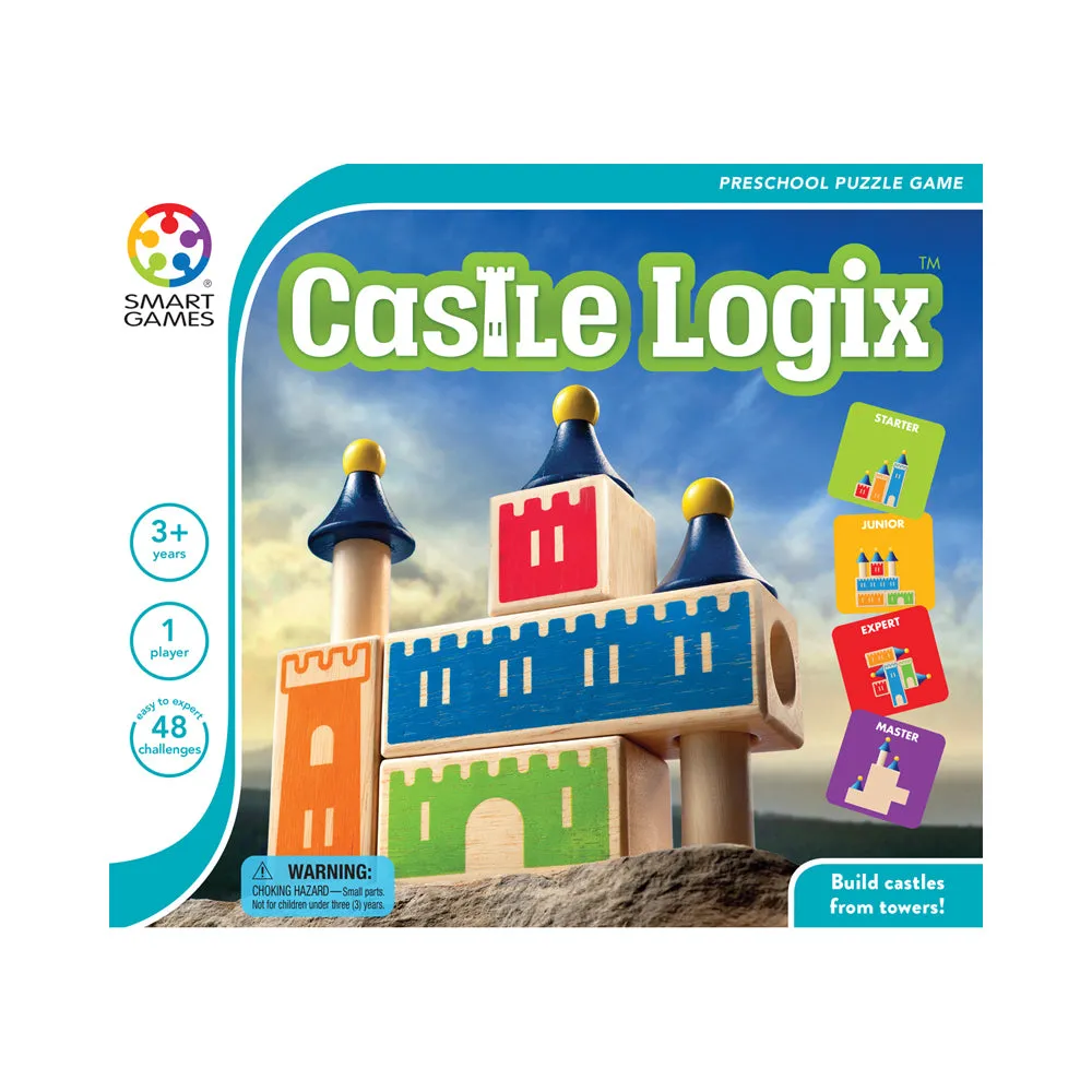 SmartGames Castle Logix Wooden Puzzle Game - Educational Brain Game for Kids