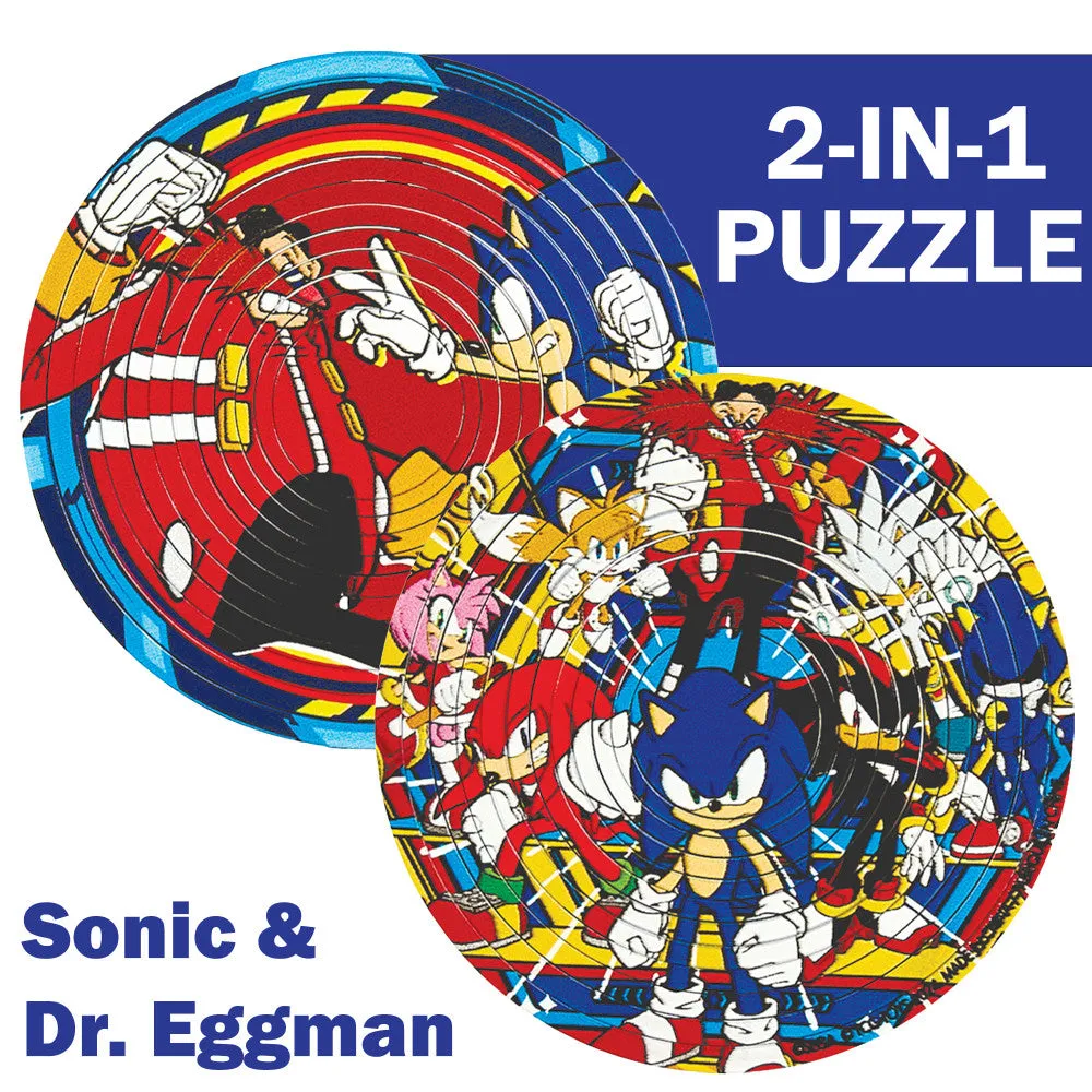 Sonic Spin Flip Double-Sided Puzzle - 12 Ring Brain Teaser