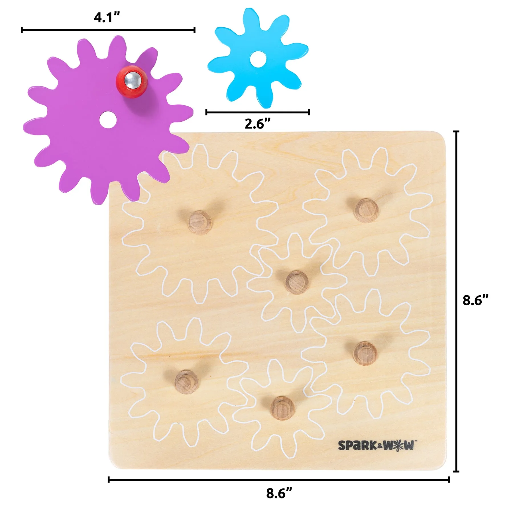 Spark & Wow Spinny Gears - Vibrant Wooden Gear Puzzle