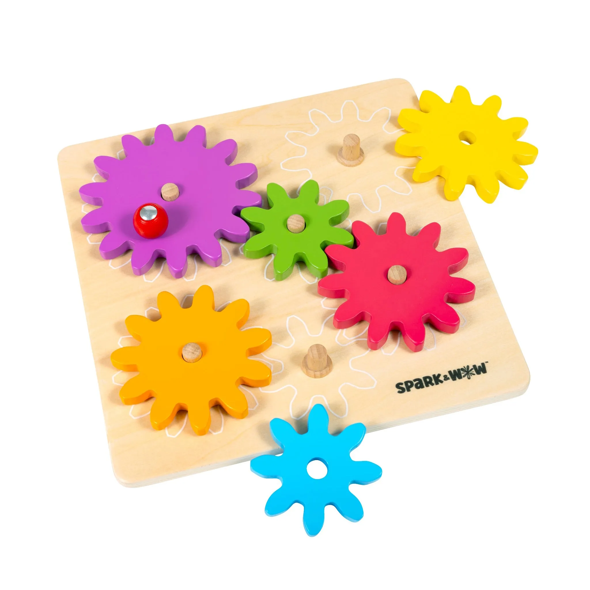 Spark & Wow Spinny Gears - Vibrant Wooden Gear Puzzle
