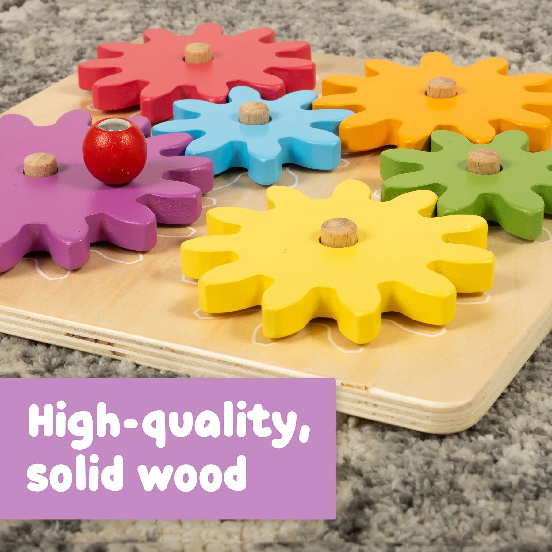 Spark & Wow Spinny Gears - Vibrant Wooden Gear Puzzle