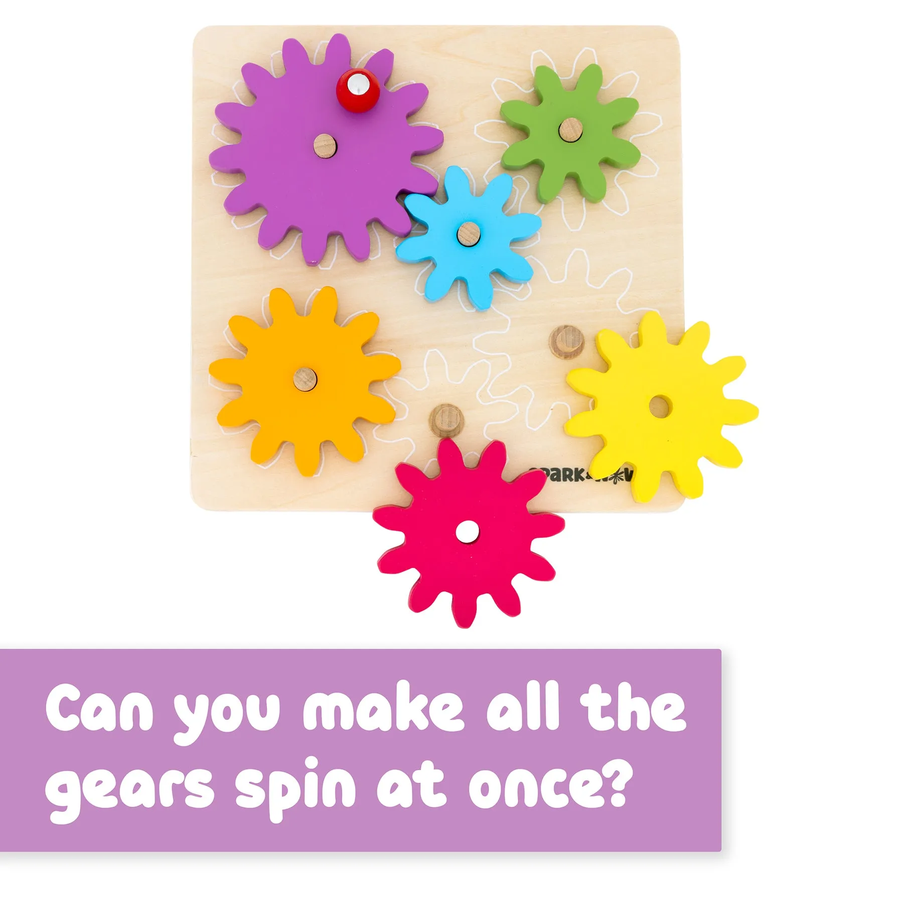 Spark & Wow Spinny Gears - Vibrant Wooden Gear Puzzle