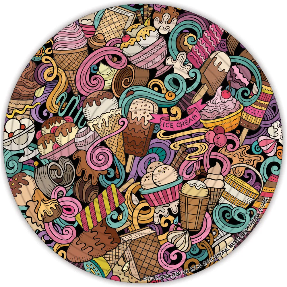 Spin Flip Dual-Themed Concentric Puzzle - Ice Cream & Pizza - 14 Rings