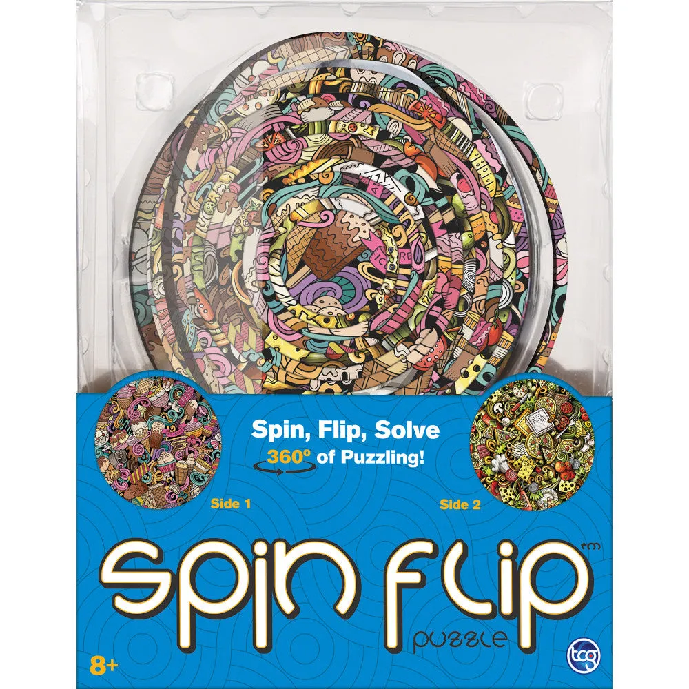 Spin Flip Dual-Themed Concentric Puzzle - Ice Cream & Pizza - 14 Rings