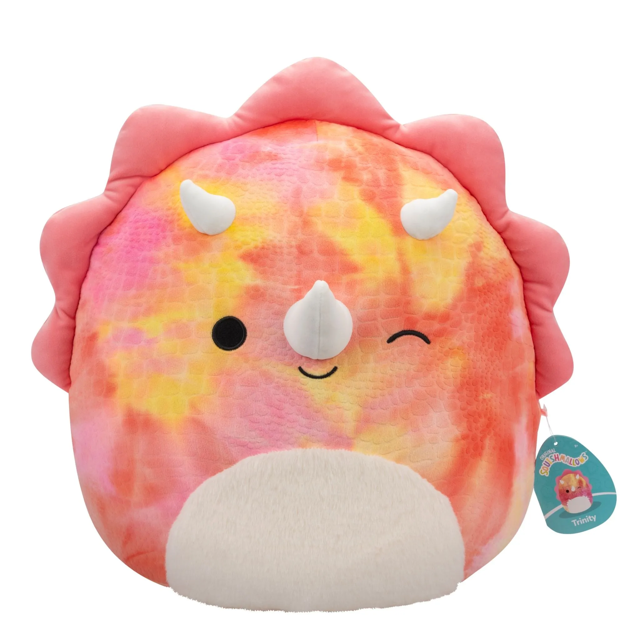 Squishmallows 16 Inch Plush Trinity The Pink Tye Dye Triceratops