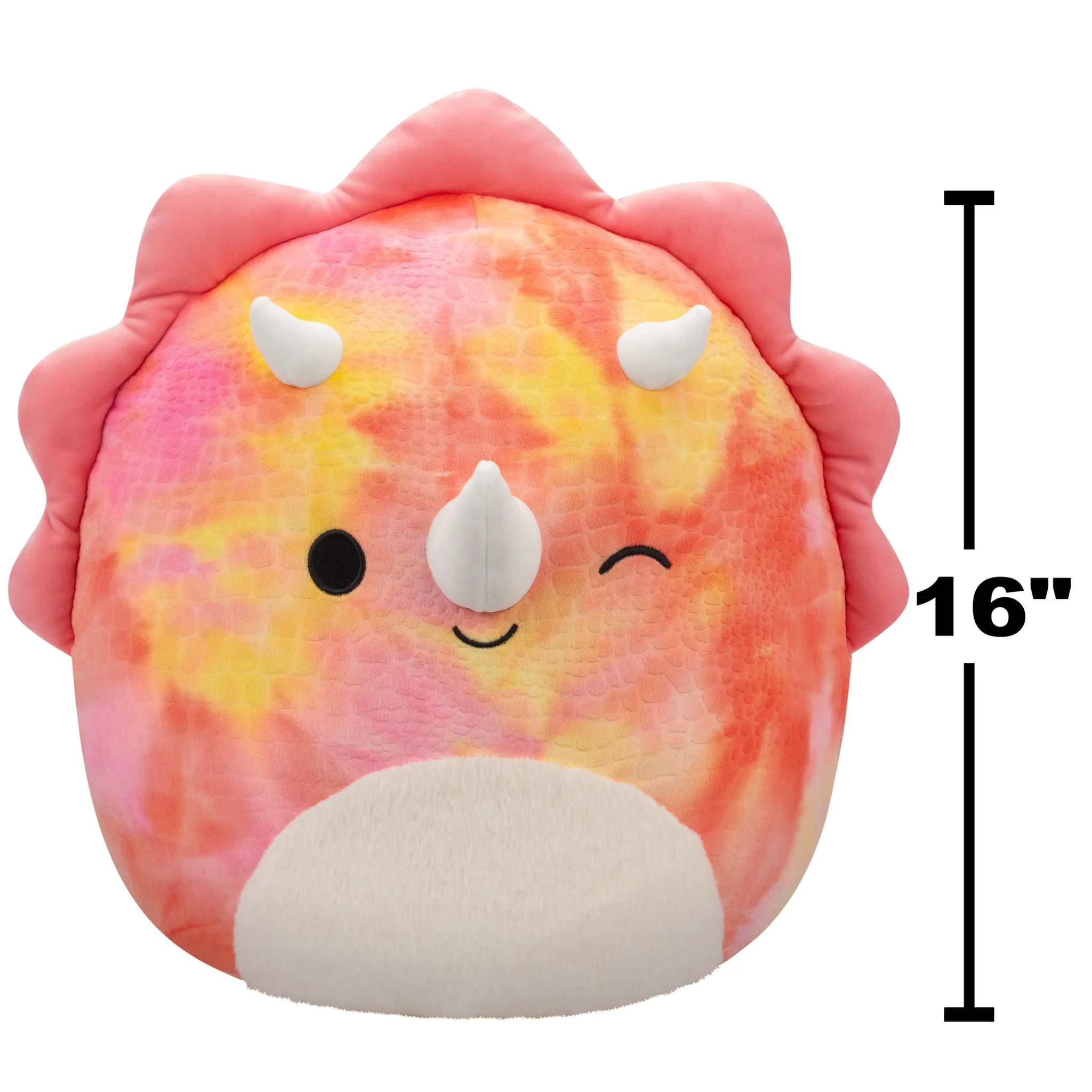 Squishmallows 16 Inch Plush Trinity The Pink Tye Dye Triceratops