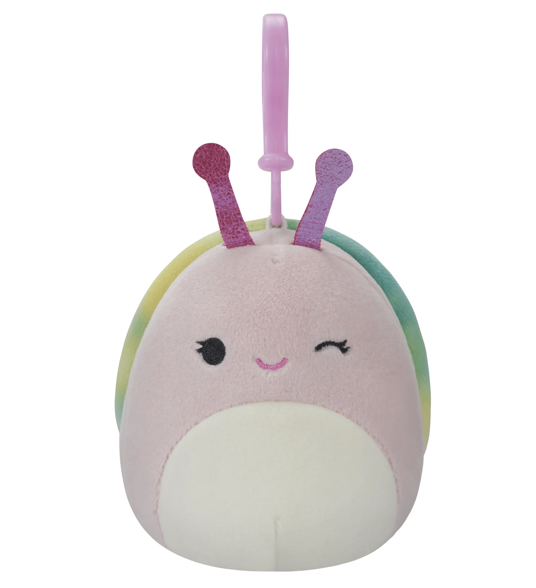 Squishmallows 3.5 Inch Plush S15 Clip-On Silvina Winking Pink Snail