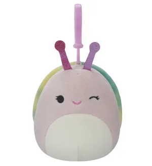 Squishmallows 3.5 Inch Plush S15 Clip-On Silvina Winking Pink Snail