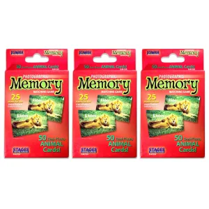 Stages Learning Materials - Animal Photographic Memory Matching Game - Pack of 3