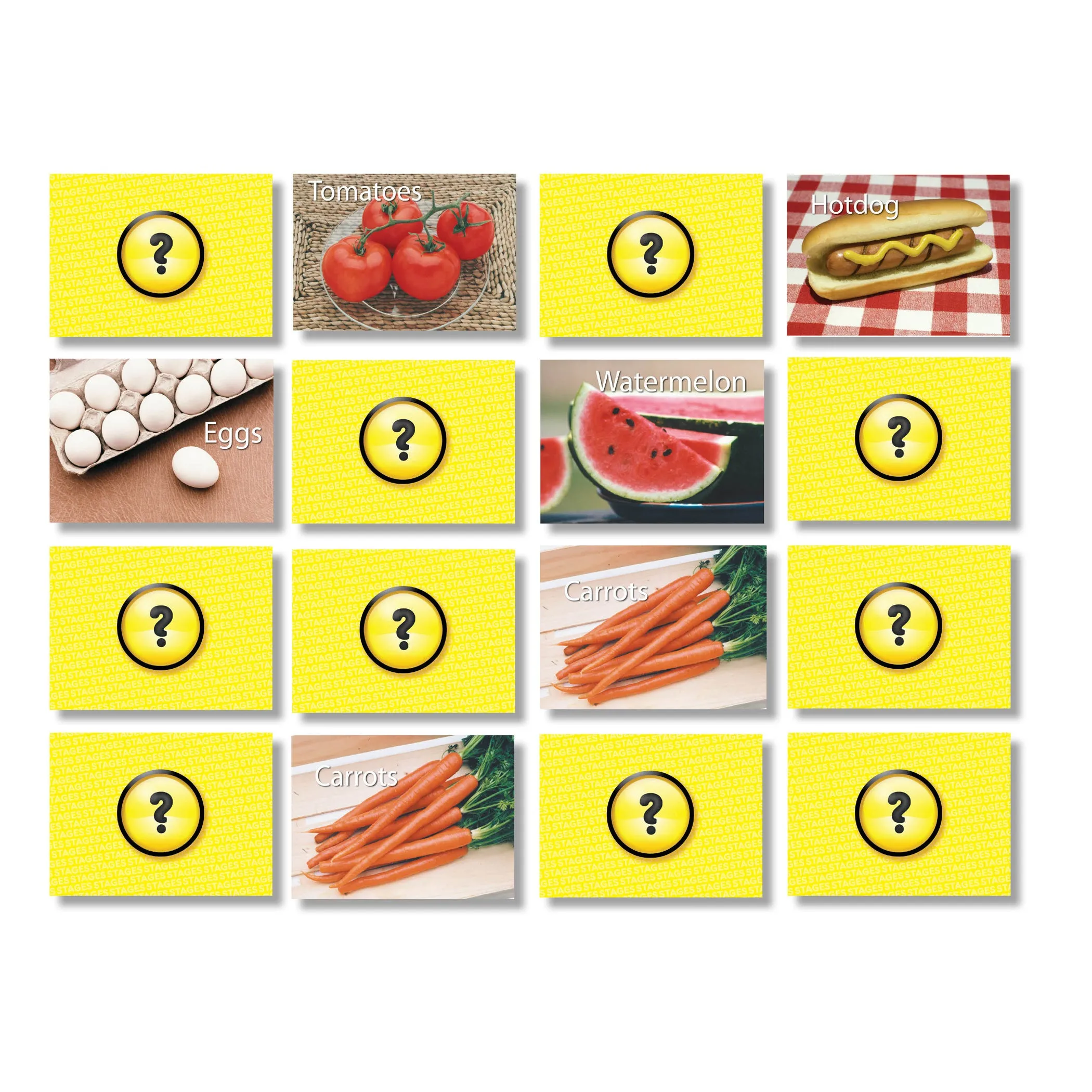 Stages Learning Materials Memory Match Game - Food Trio