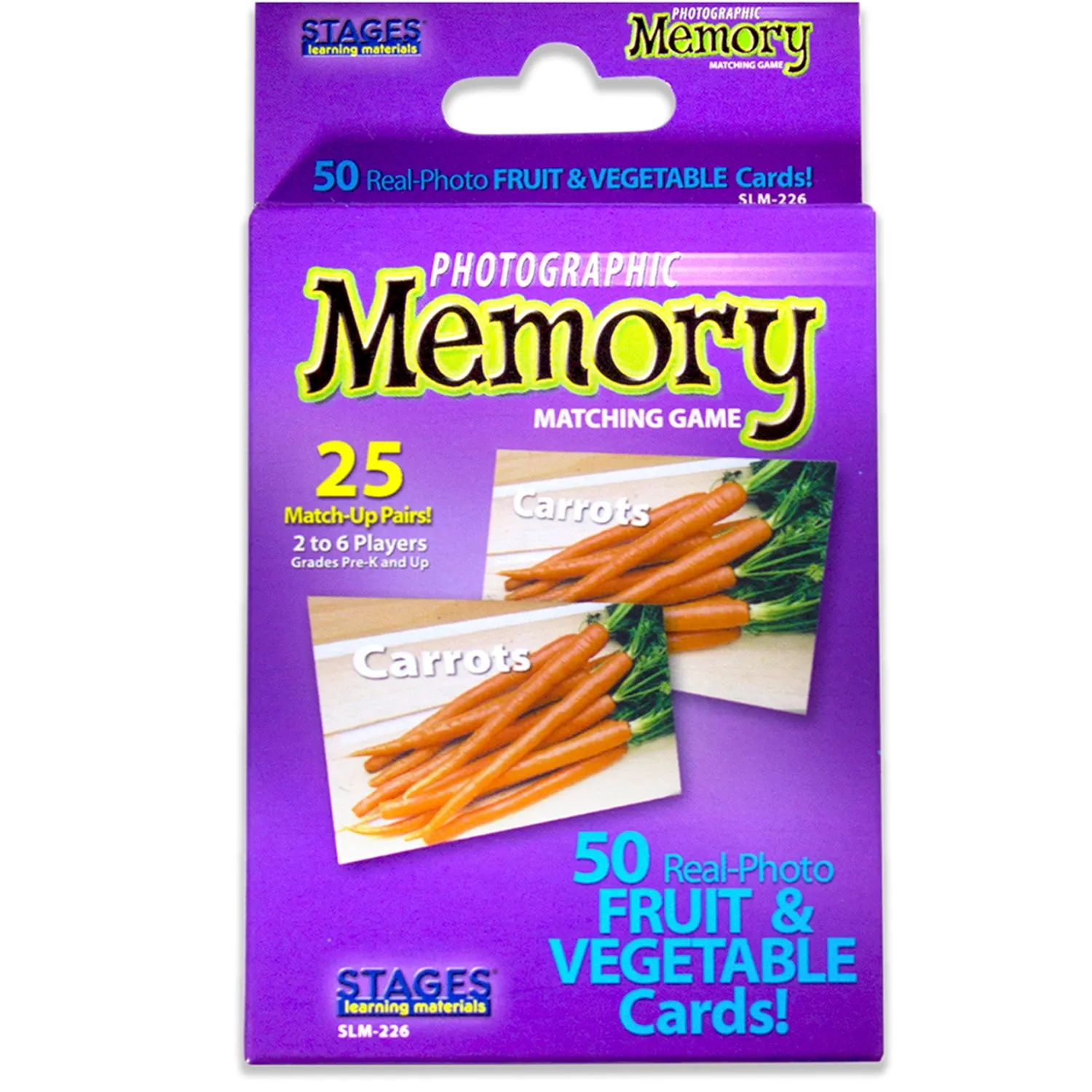 Stages Learning Materials - Photographic Memory Matching Game - Fruit & Vegetables - Pack of 3