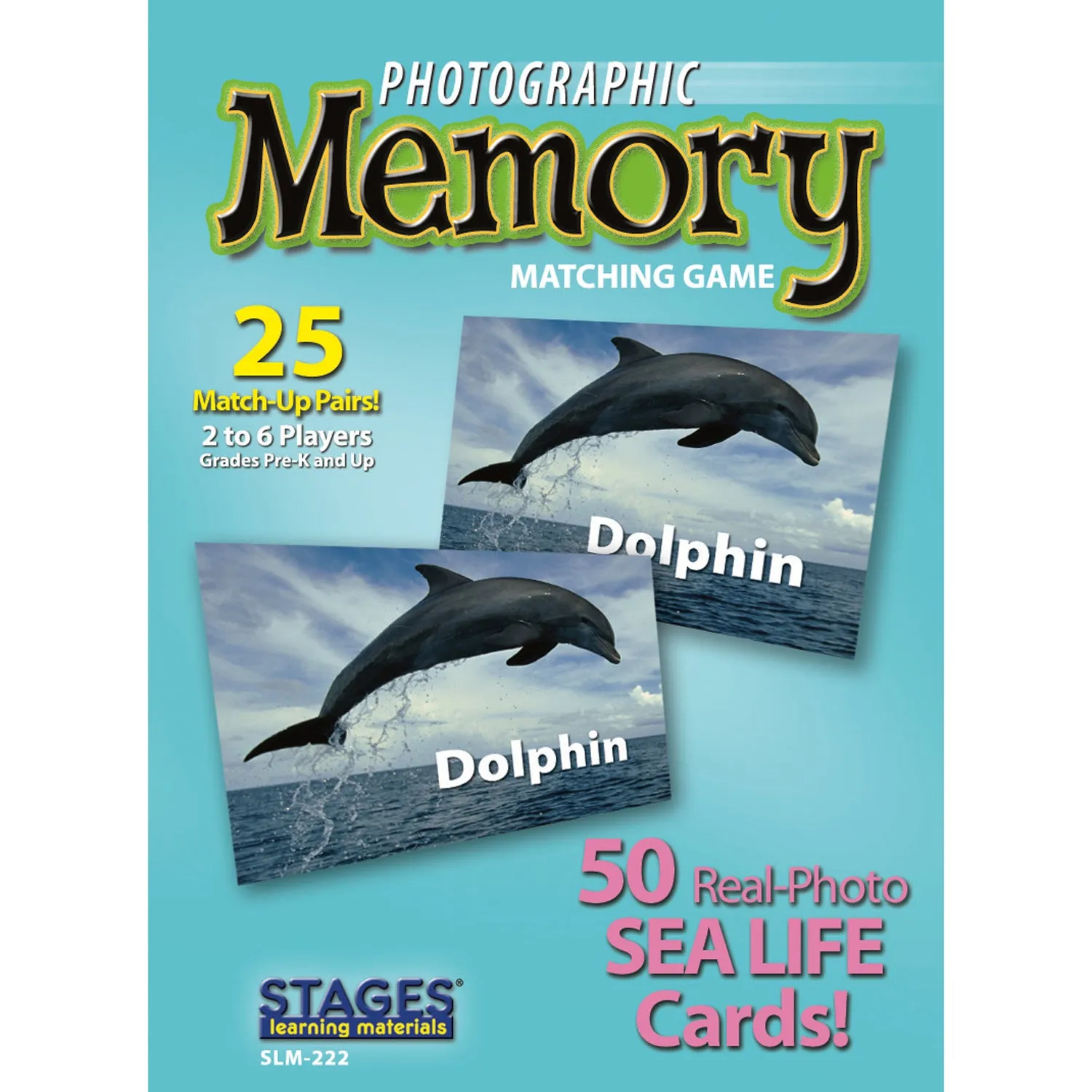 Stages Learning Sea Life Memory Matching Game - Photographic Card Set, Pack of 3