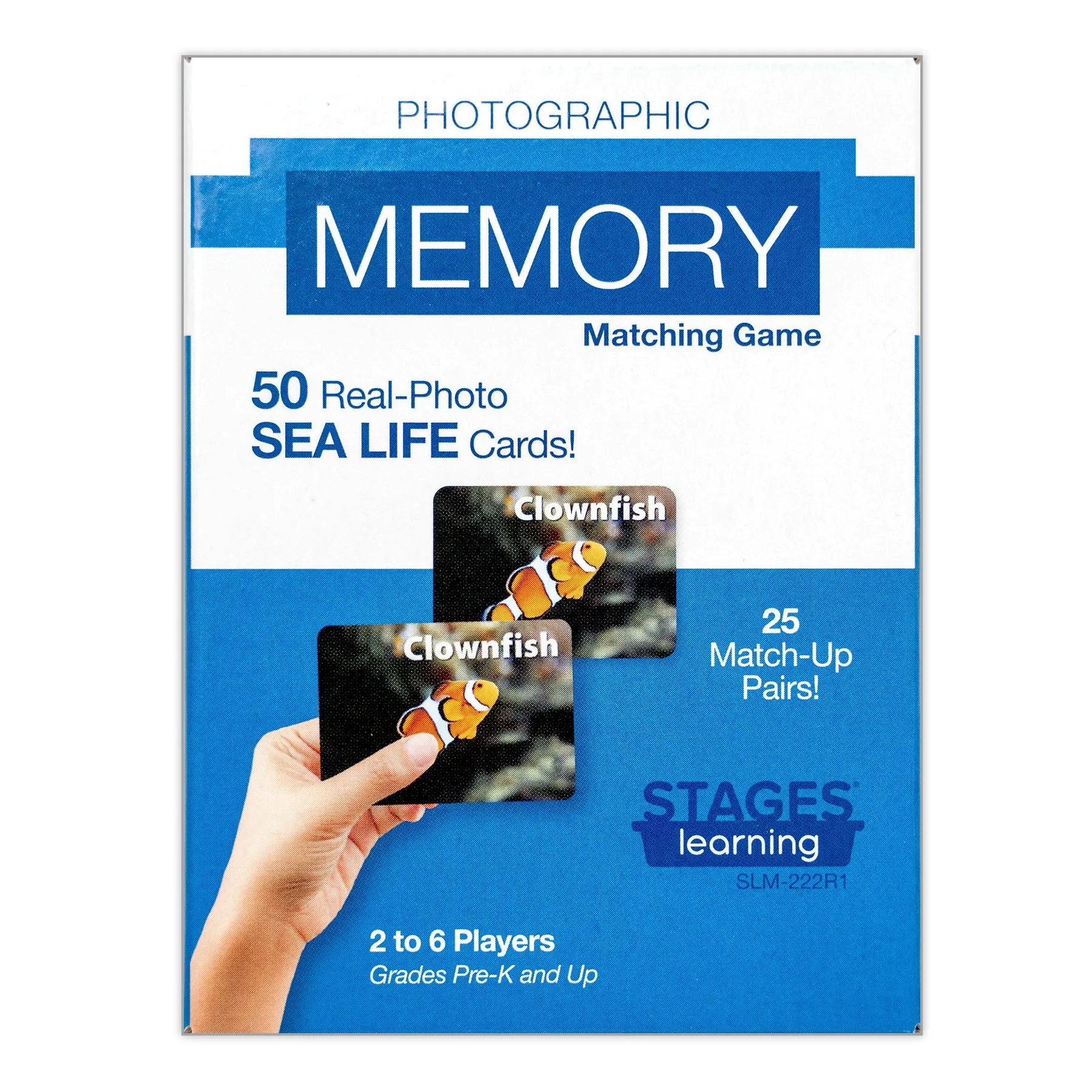 Stages Learning Sea Life Memory Matching Game - Photographic Card Set, Pack of 3