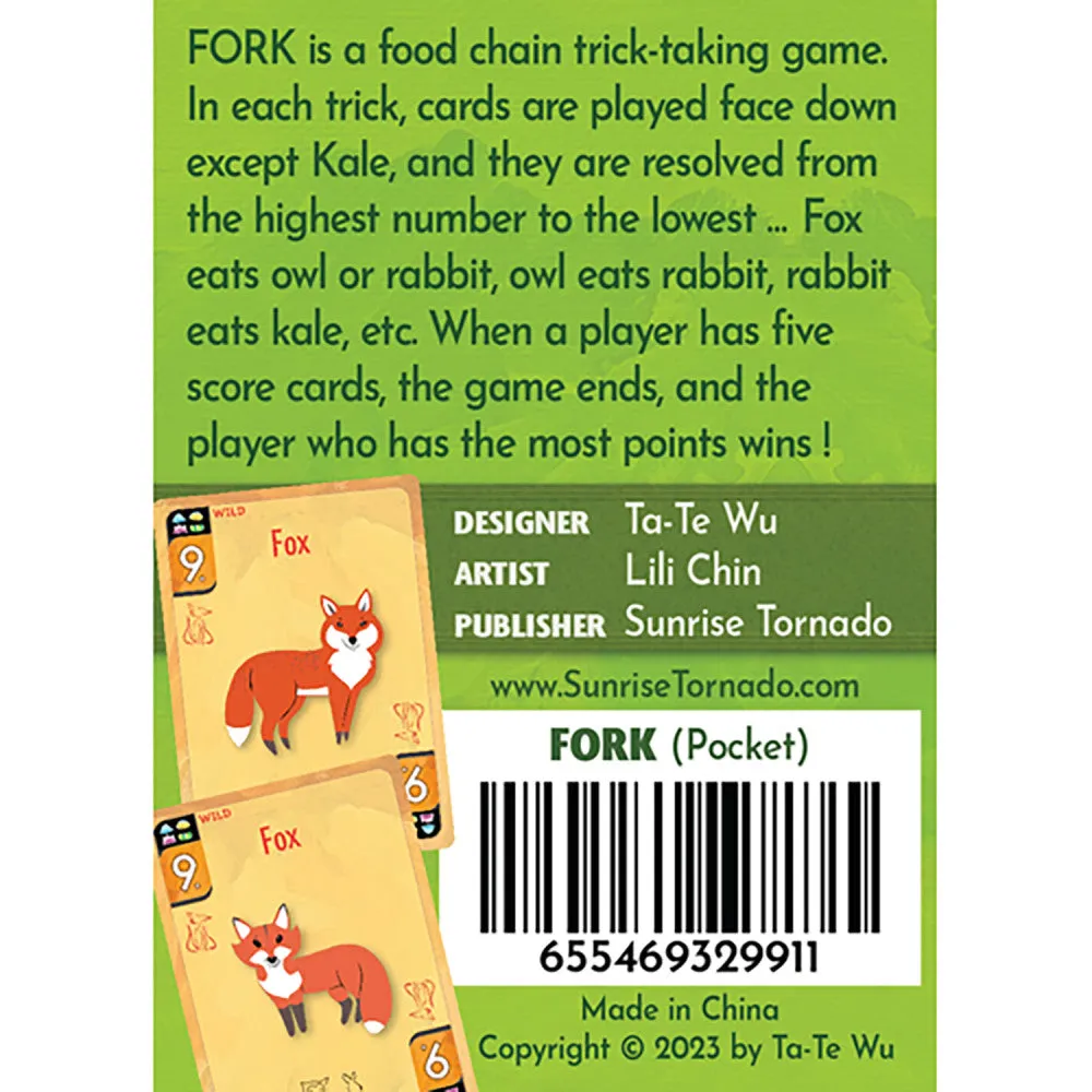 Sunrise Tornado: FORK - Pocket Edition - A Food Chain Trick Game, Ages 8 