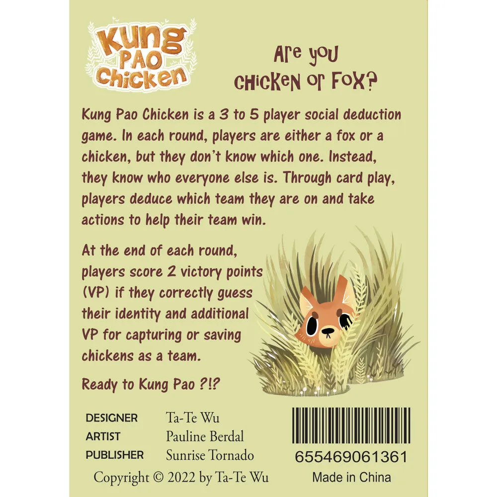 Sunrise Tornado: Kung Pao Chicken Social Deduction Card Game