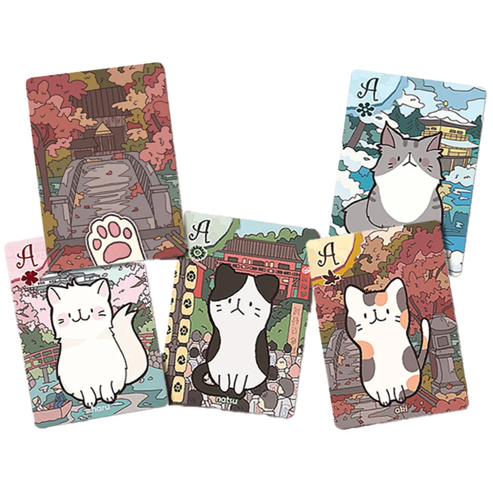 Sunrise Tornado: Playing Cats - Fall - Kyoto Seasons Inspired Card Deck
