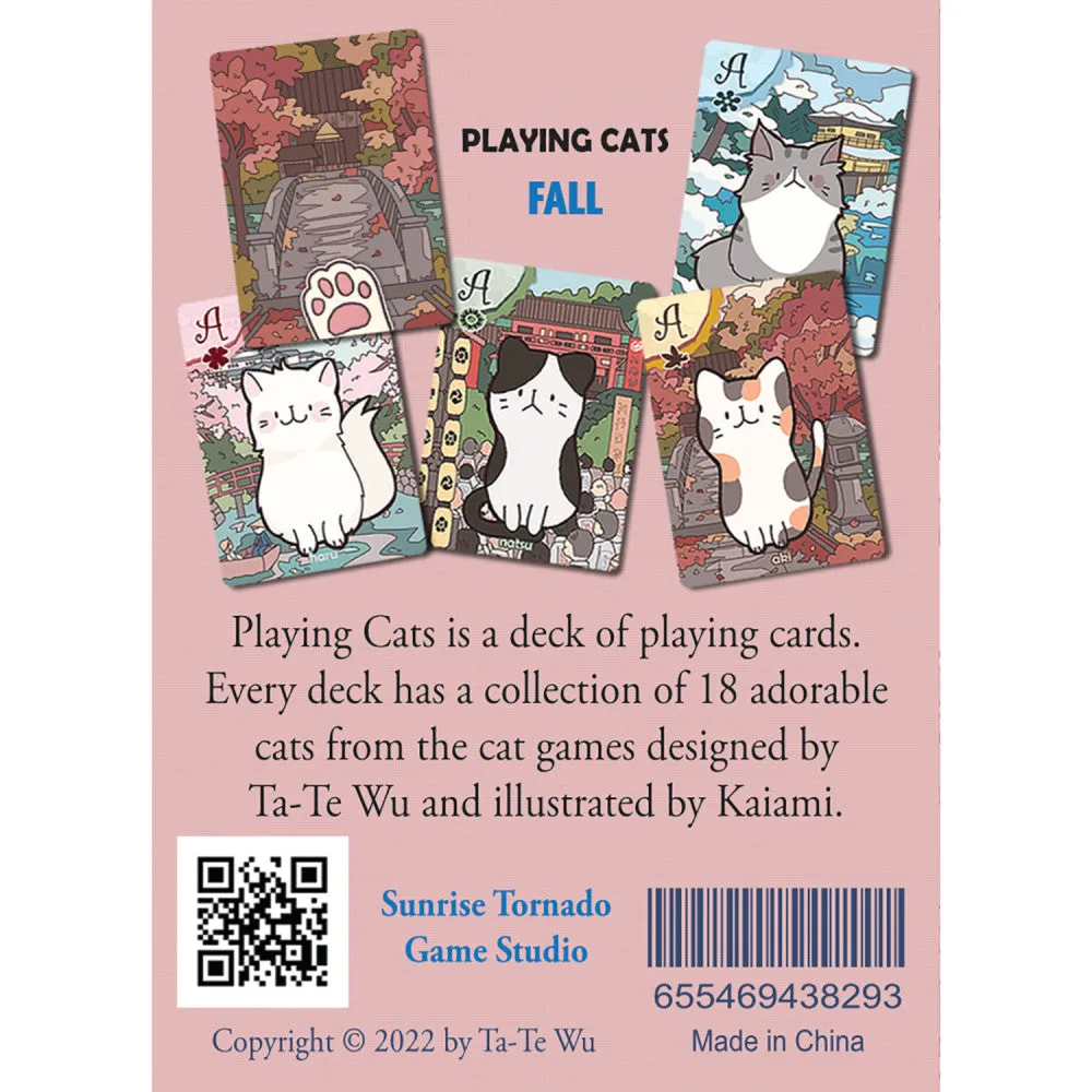 Sunrise Tornado: Playing Cats - Fall - Kyoto Seasons Inspired Card Deck