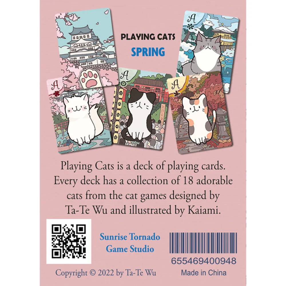 Sunrise Tornado: Playing Cats - Spring - Whimsical Cat-Themed Card Deck