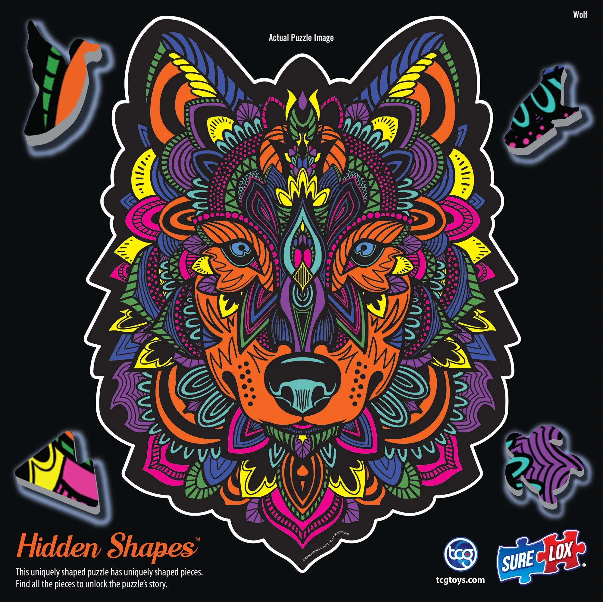 Sure-Lox Hidden Shapes Wolf Jigsaw Puzzle - 300 pc