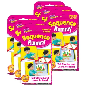 TREND Sequence Rummy Challenge Cards - Storytelling Mastery Set, 6 Packs
