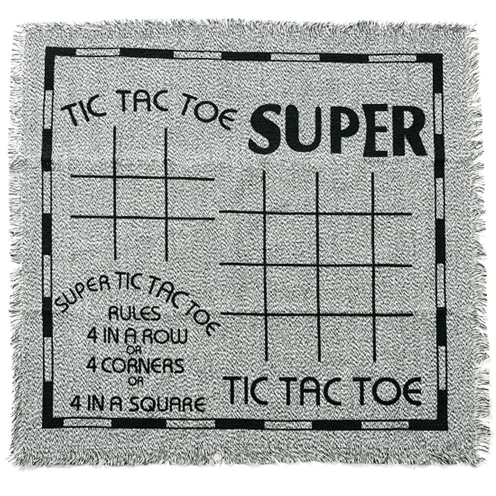 Trimate 3-In-1 Jumbo Checkers & Tic Tac Toe Game - 25.6" Square Rug Set