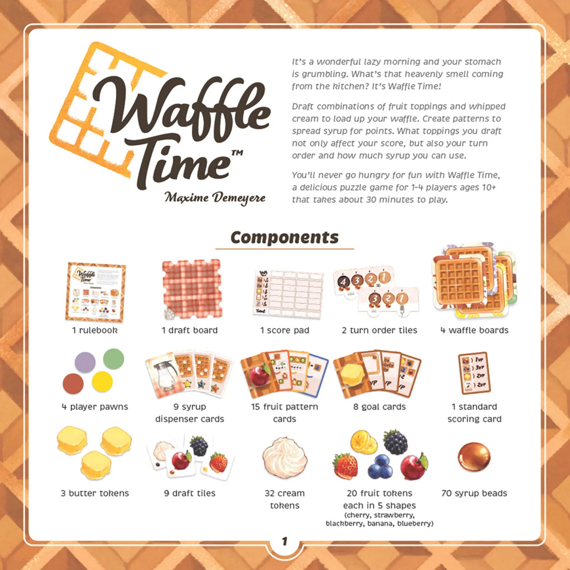Waffle Time Family Tile Placement Strategy Game