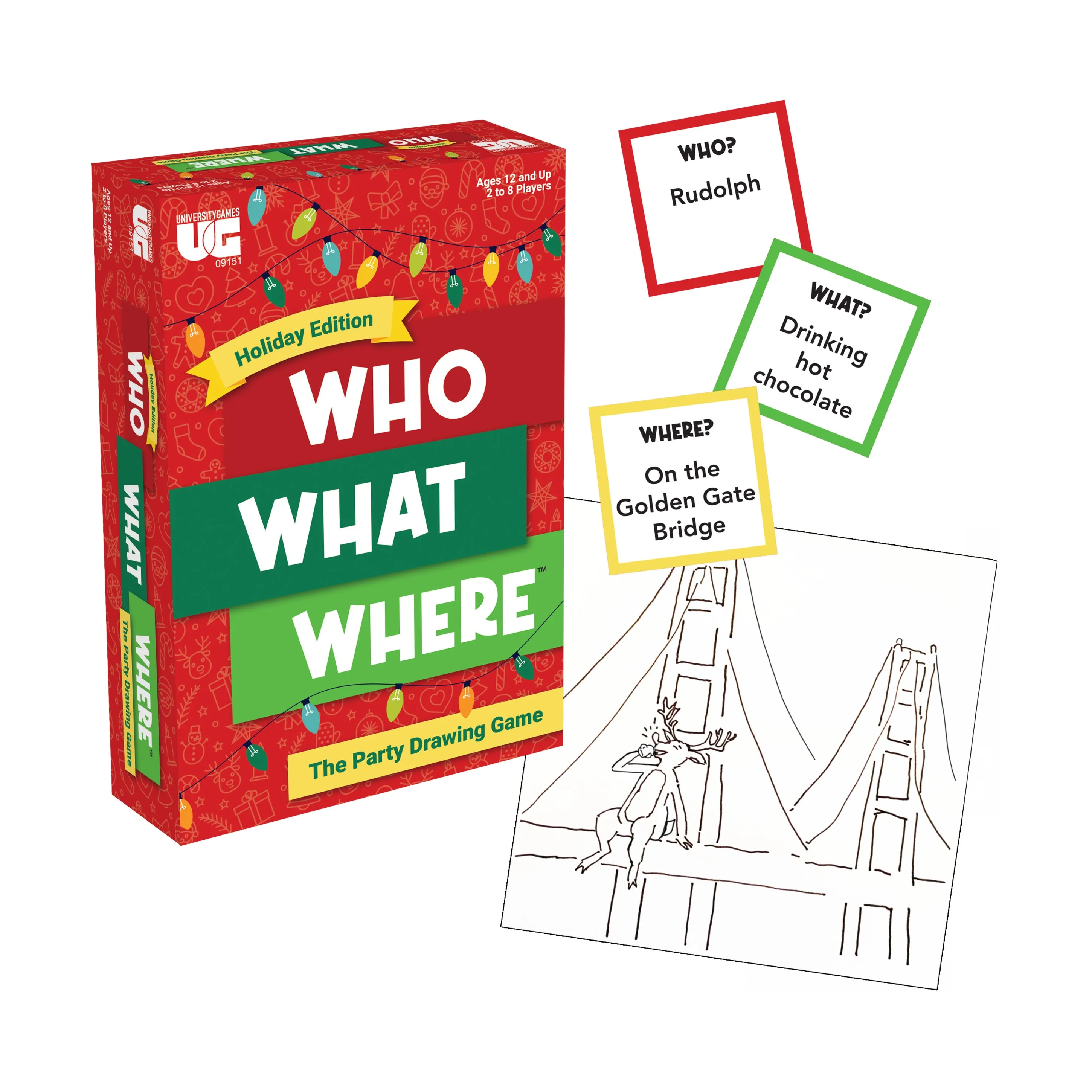 Who What Where Holiday Edition Party Drawing Game