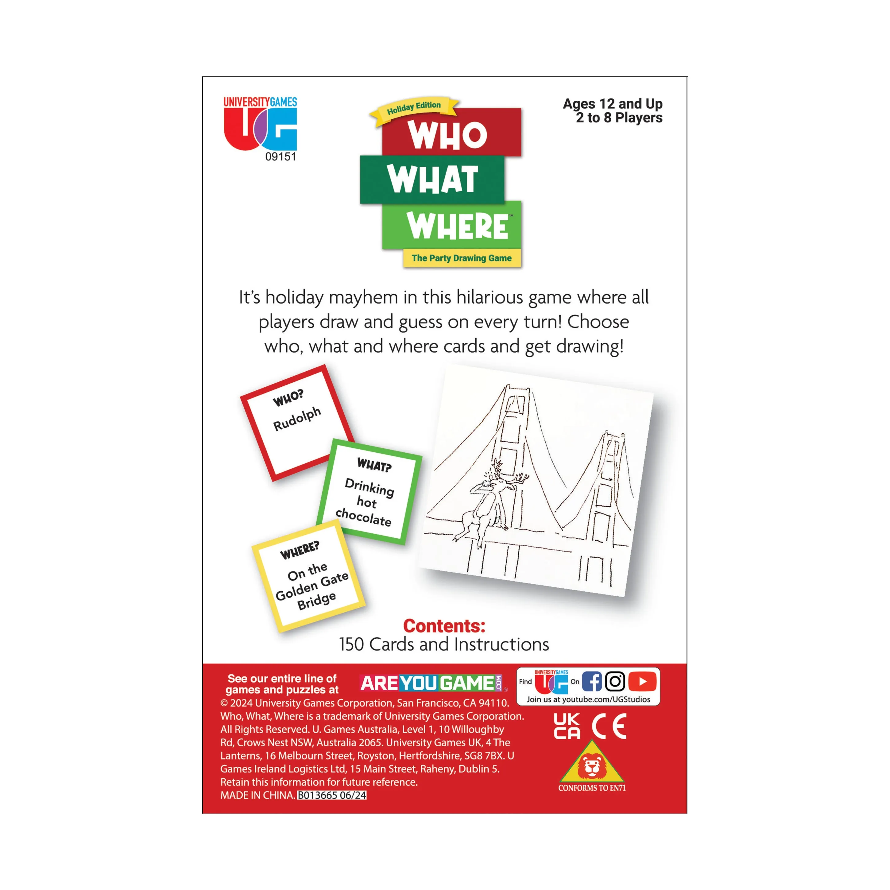 Who What Where Holiday Edition Party Drawing Game