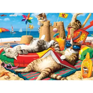 Willow Creek Press Beach Cats Summer Fun Jigsaw Puzzle - 1000 pc